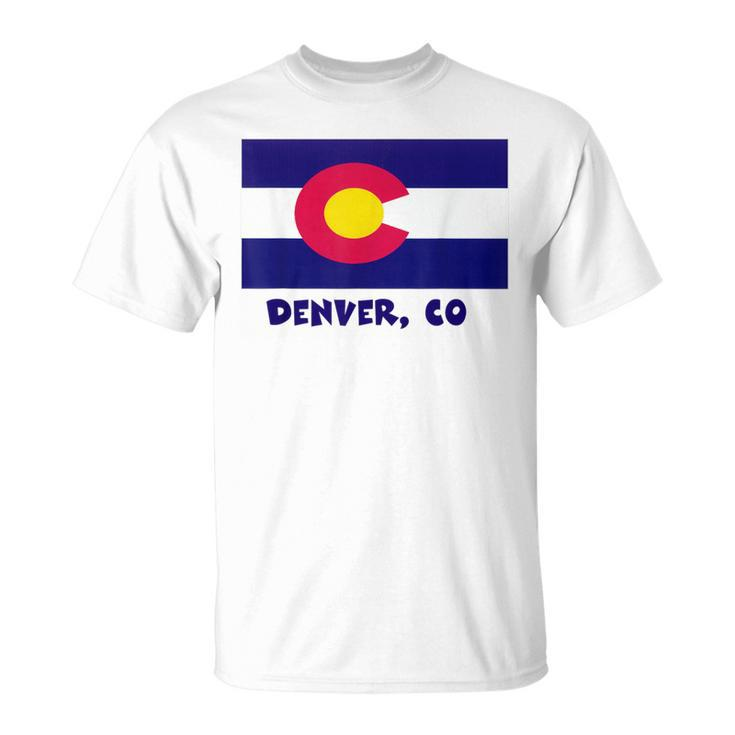 Denver Colorado Usa Flag Souvenir T-Shirt