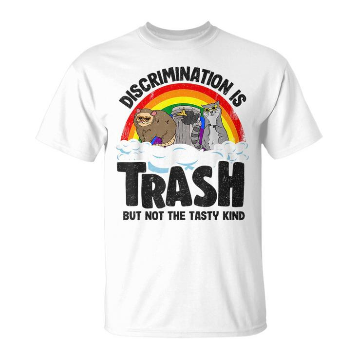 Discrimination Is Trash Gay Pride Raccoon Opossum Ally Lgbt  Unisex T-Shirt