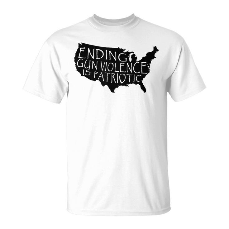 Ending Gun Violence Is Patriotic United States Silhouette Patriotic Funny Gifts Unisex T-Shirt