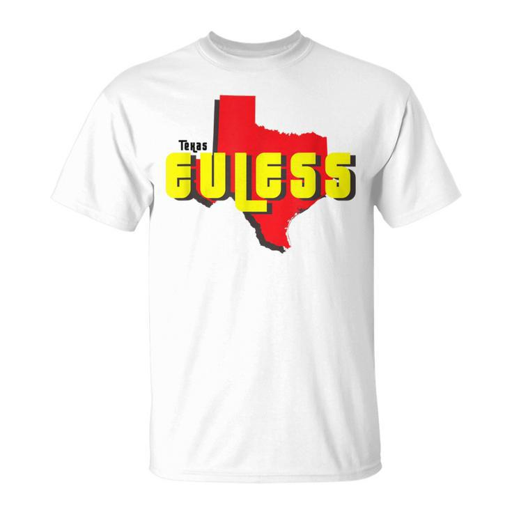 Euless Texas State Outline Retro Tx T-Shirt