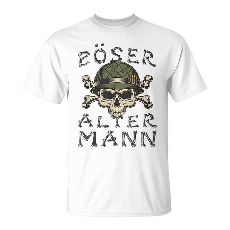 Evil Old Man Skull Soldier Bone Font  Unisex T-Shirt
