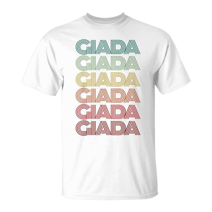 First Name Giada Italian Girl Retro Name Tag Groovy Party  Unisex T-Shirt