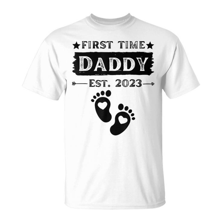 First Time Daddy 2023 For Grandfather Funny Fathers Day Men Unisex T-Shirt