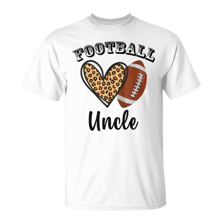 Football Uncle Leopard Heart Sports Players Fathers Day  Unisex T-Shirt