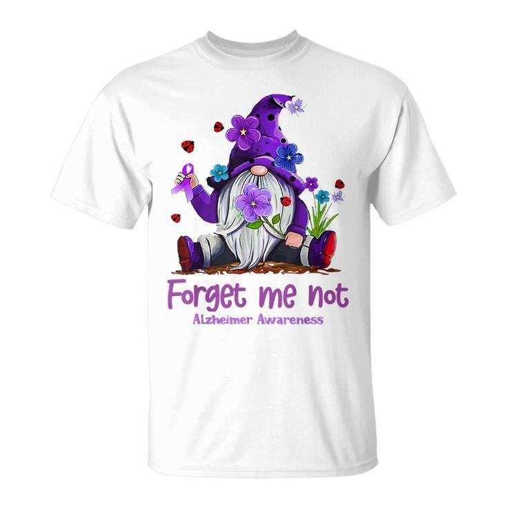 Forget Purple Gnome Me Not Purple Alzheimer's Awareness T-Shirt