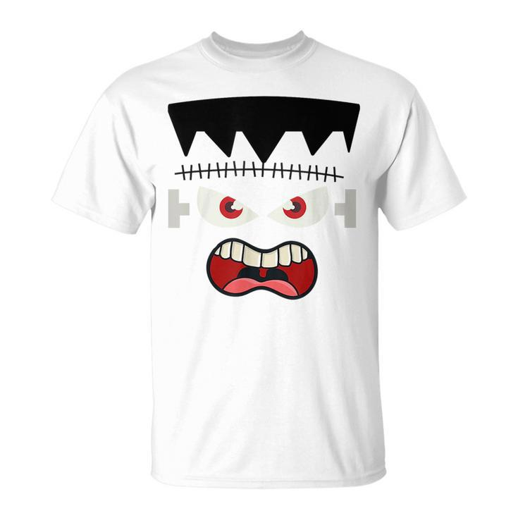 Frankenstein Face  Scary Monster Halloween Costume  Unisex T-Shirt