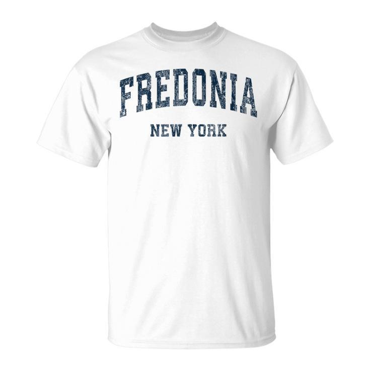 Fredonia New York Ny Vintage Varsity Sports Navy T-Shirt