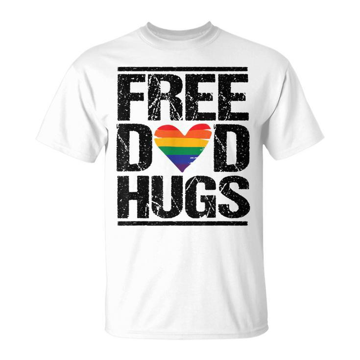 Free Dad Hugs  Lgbtq Pride Stepfather Daddy Papa Design  Gift For Mens Unisex T-Shirt