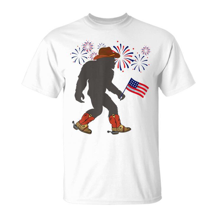 Funny 4Th Of July Celebrate Independence Patriotic Bigfoot  Unisex T-Shirt