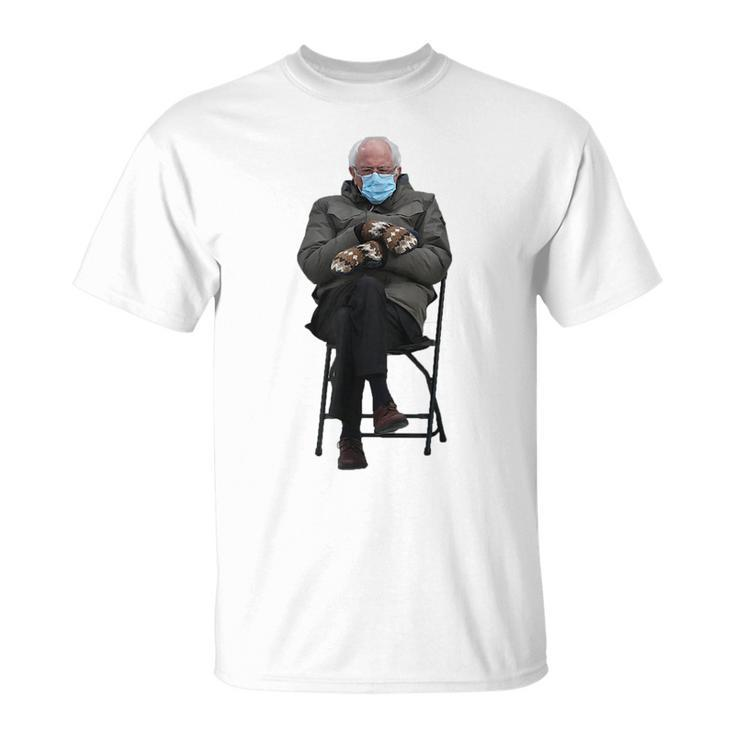 Funny Bernie Sanders Meme Sitting Inauguration Day Meme Funny Gifts Unisex T-Shirt