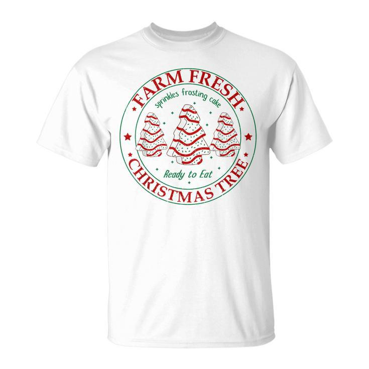 Farm Fresh Christmas Tree Cakes Family Xmas Pajamas T-Shirt