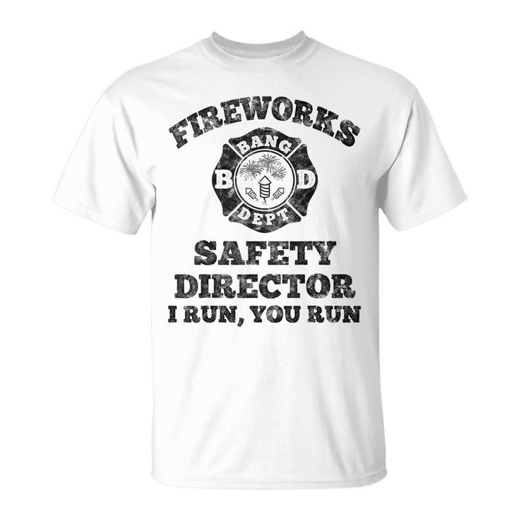 Funny Fireworks Safety Director Firefighter America Red Pyro  Unisex T-Shirt