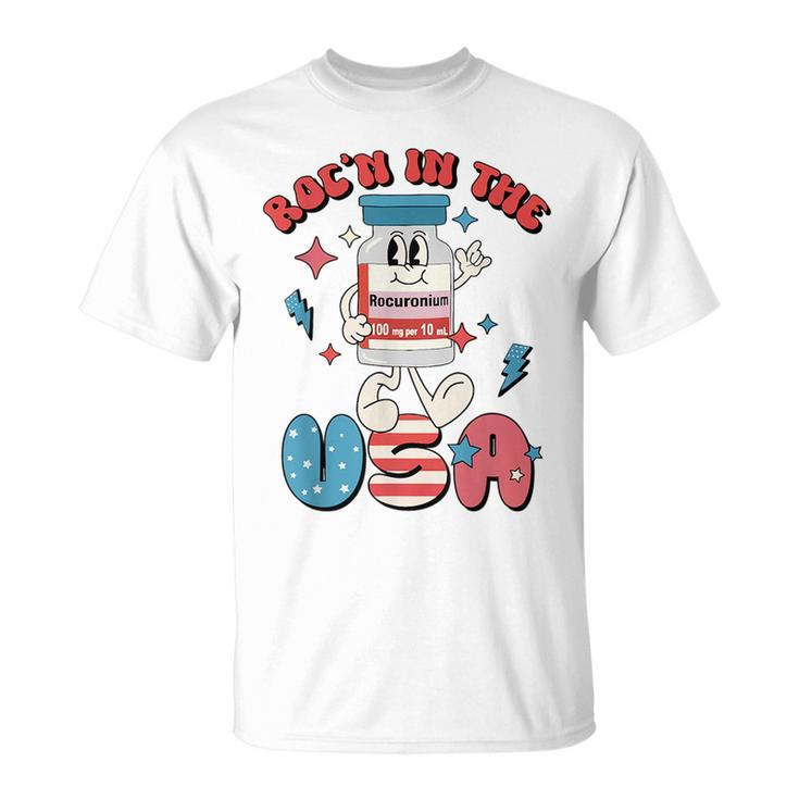 Funny Retro Vial Rocn In The Usa Happy 4Th Of July Vibes Unisex T-Shirt