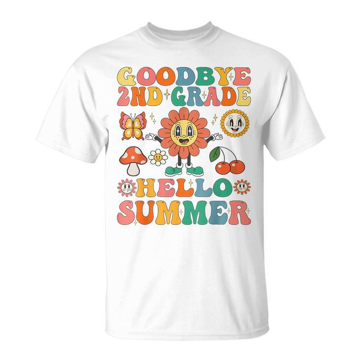 Goodbye 2Nd Grade Hello Summer Groovy Second Grade Graduate  Unisex T-Shirt