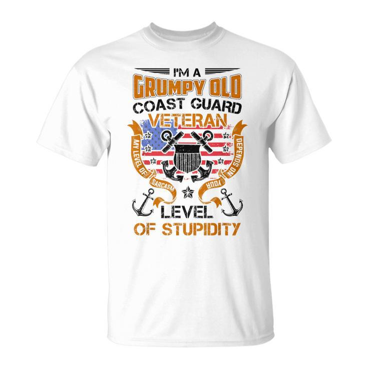 Grumpy Old Coast Guard Veteran Sarcasm Stupidity Funny Gift  Unisex T-Shirt