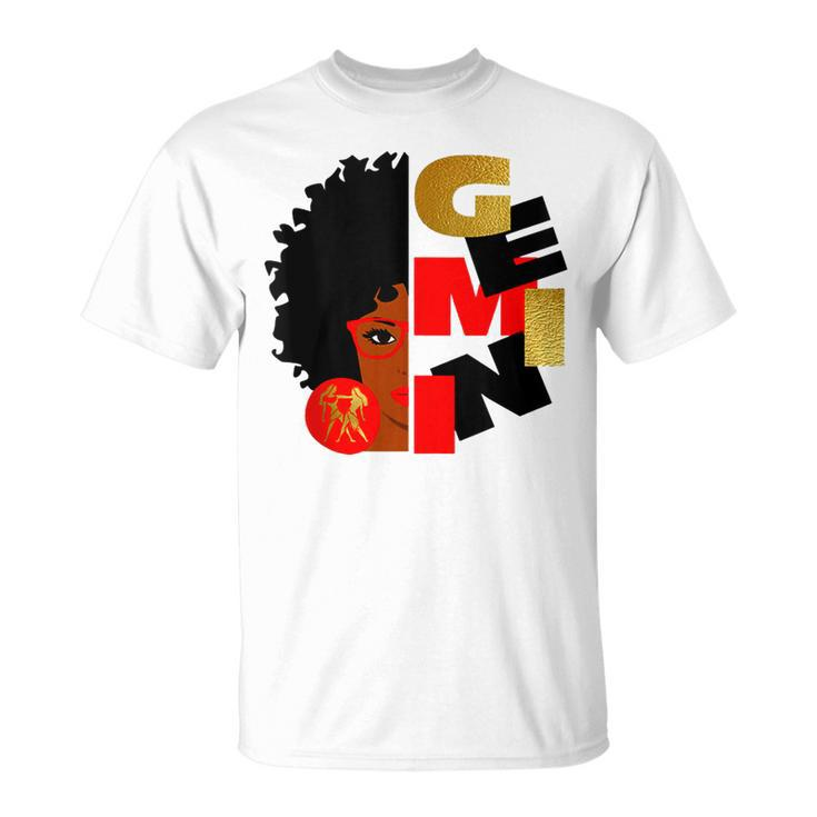 Half Face Gemini Black Queen Birthday Funny Gift Zodiac  Unisex T-Shirt