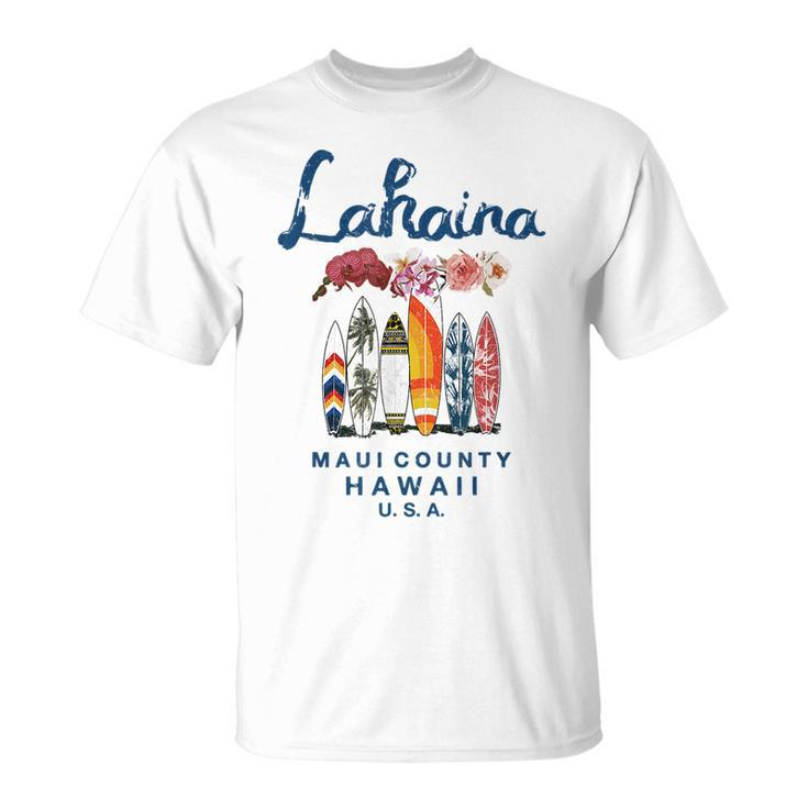 Hawaii Lahaina Maui Vintage Surfing Hawaiian T-Shirt