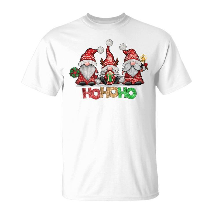 Ho Ho Ho Merry Christmas Santa Claus Gnome Reindeer Holidays T-Shirt