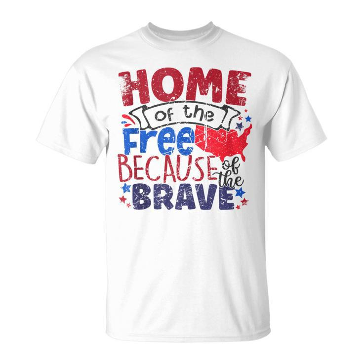 Home Of The Free 4Th Of July 2023 Patriotic American Day  Unisex T-Shirt