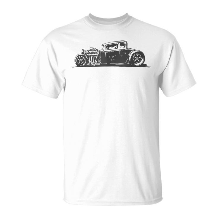 Hot Rod Rust Racer Vintage Graphic Old Muscle Car Unisex T-Shirt