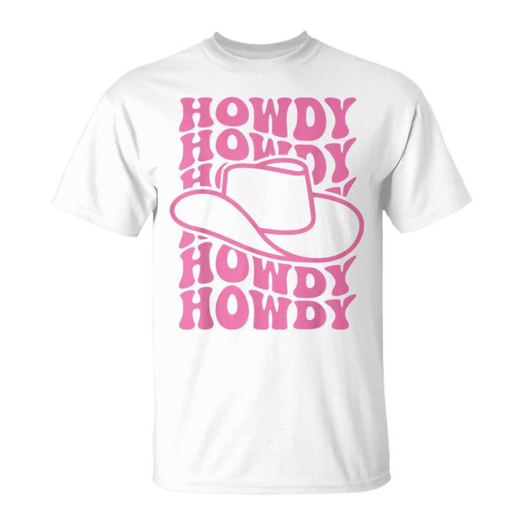 Howdy Western Rodeo Country Southern Cowgirl Vintage Groovy Unisex T-Shirt