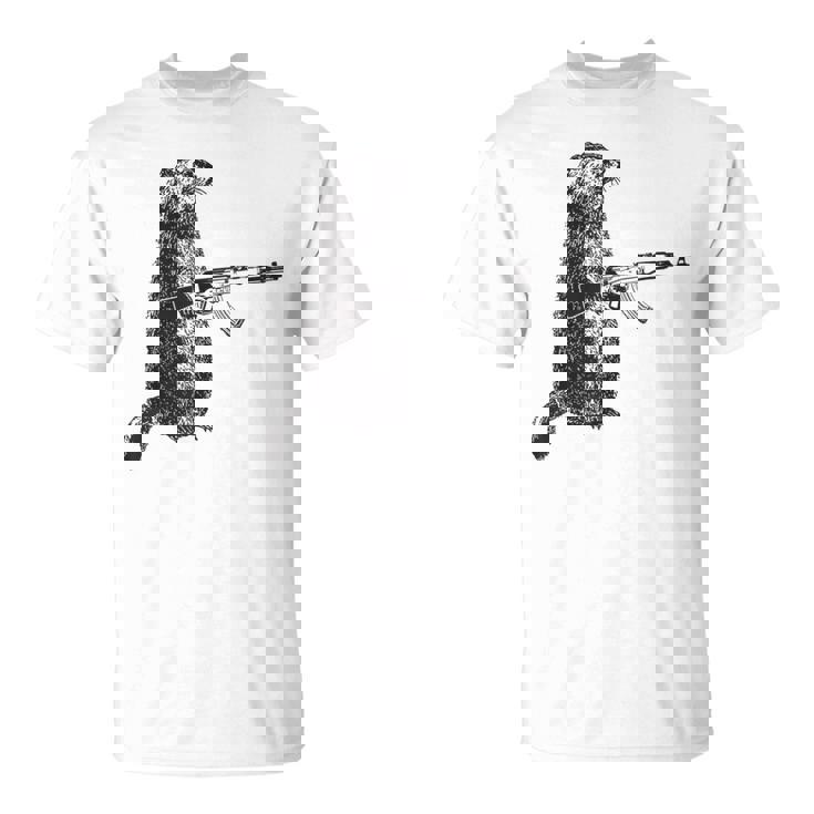 Hunting Woodchuck Ak-47 Gun Groundhog T-Shirt