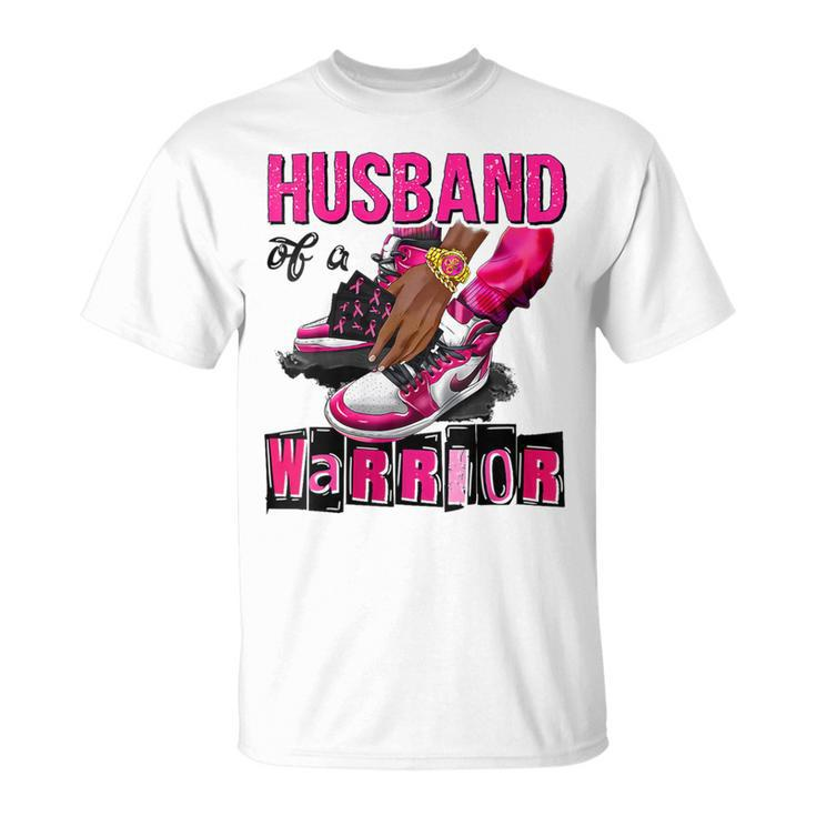 Husband Of A Warrior Pink Breast Cancer Awareness Support T-Shirt