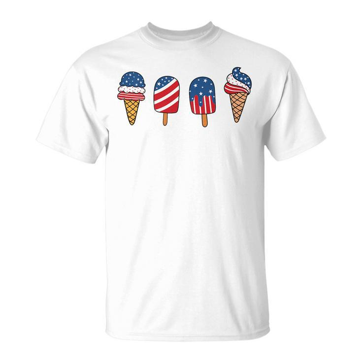 Ice Cream 4Th Of July Cool Dessert Patriotic Toddler T-shirt