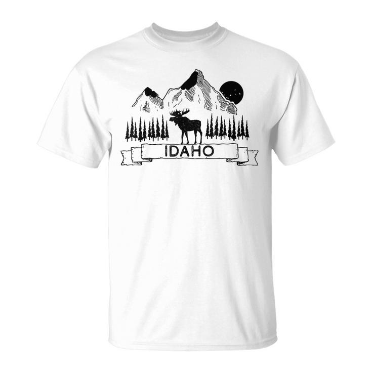 Idaho Mountain Moose Cool Idaho Souvenir T-shirt