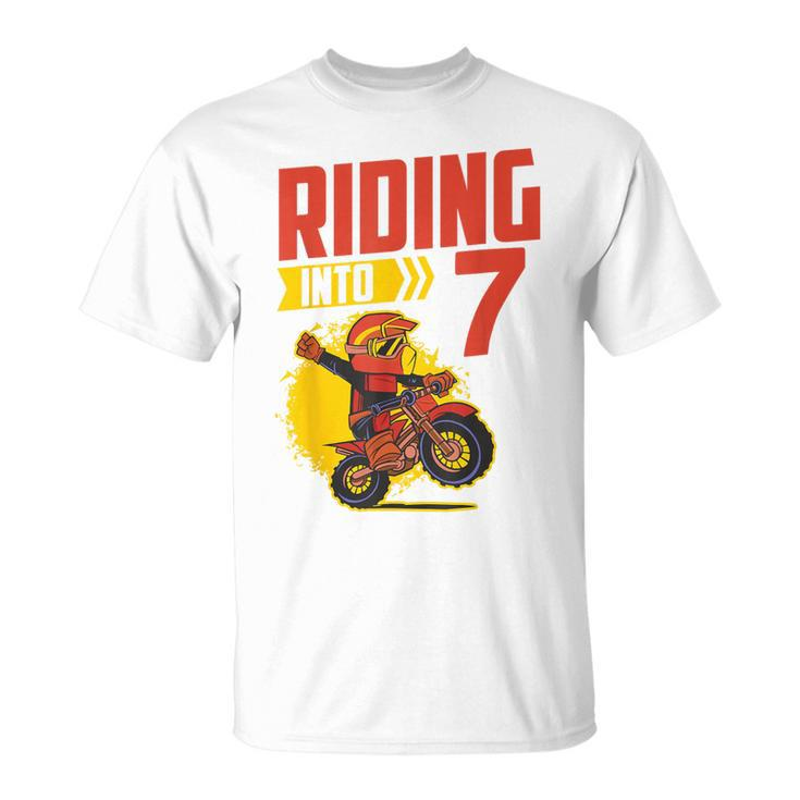 I'm 7 Riding Into 7Th Birthday Motocross 7Th Birthday T-Shirt