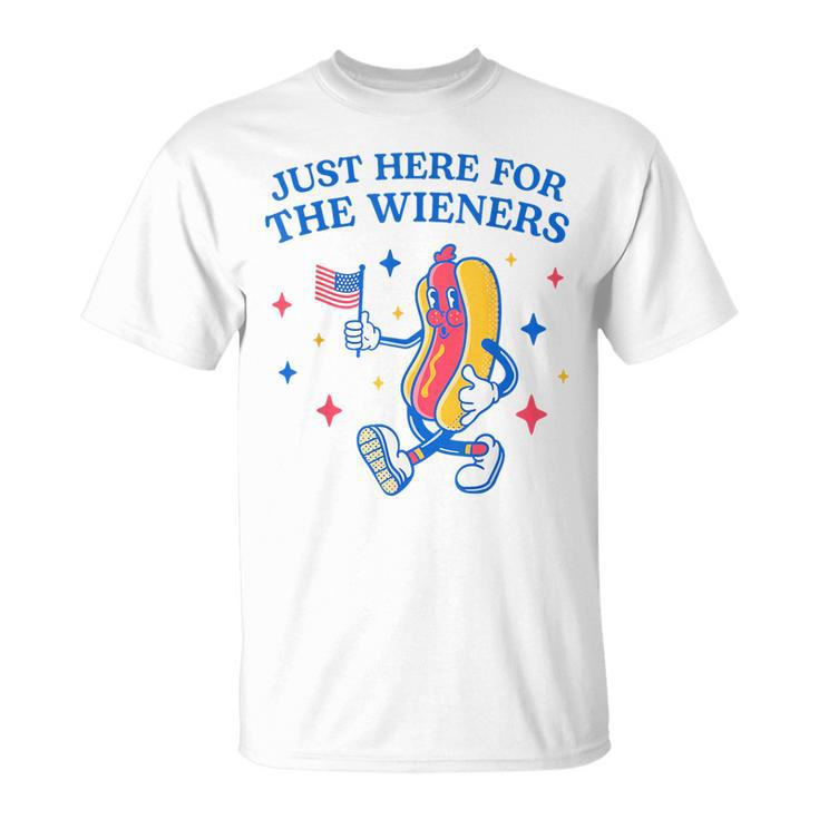 Im Just Here For The Wieners Funny Fourth Of July  Unisex T-Shirt