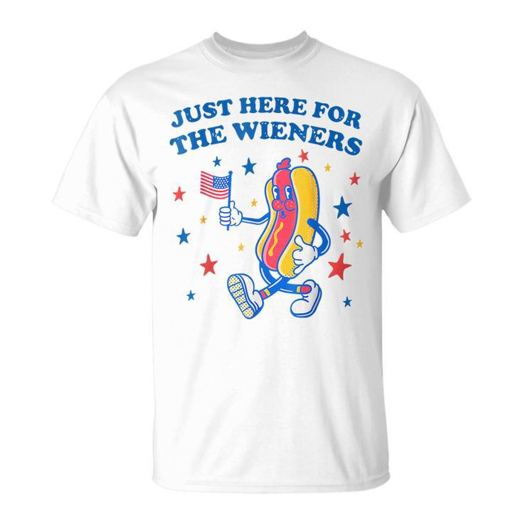 Im Just Here For The Wieners Funny Fourth Of July Unisex T-Shirt
