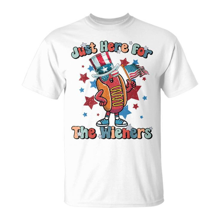 Im Just Here For The Wieners Hot Dog 4Th Of July  Men  Unisex T-Shirt