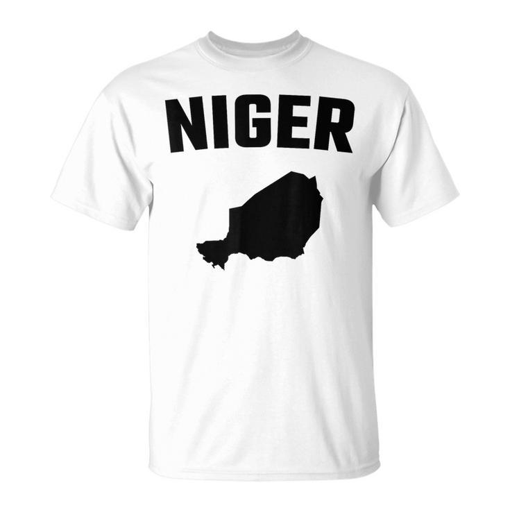 Isolated Black Silhouette Of A Map Of Niger T-Shirt