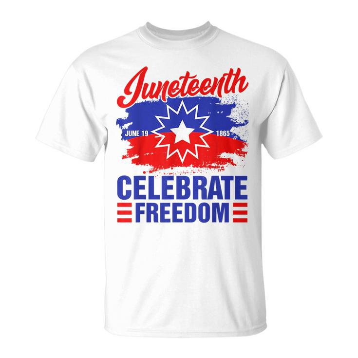 Junenth Celebrate Freedom Red White Blue Free Black Slave  Unisex T-Shirt