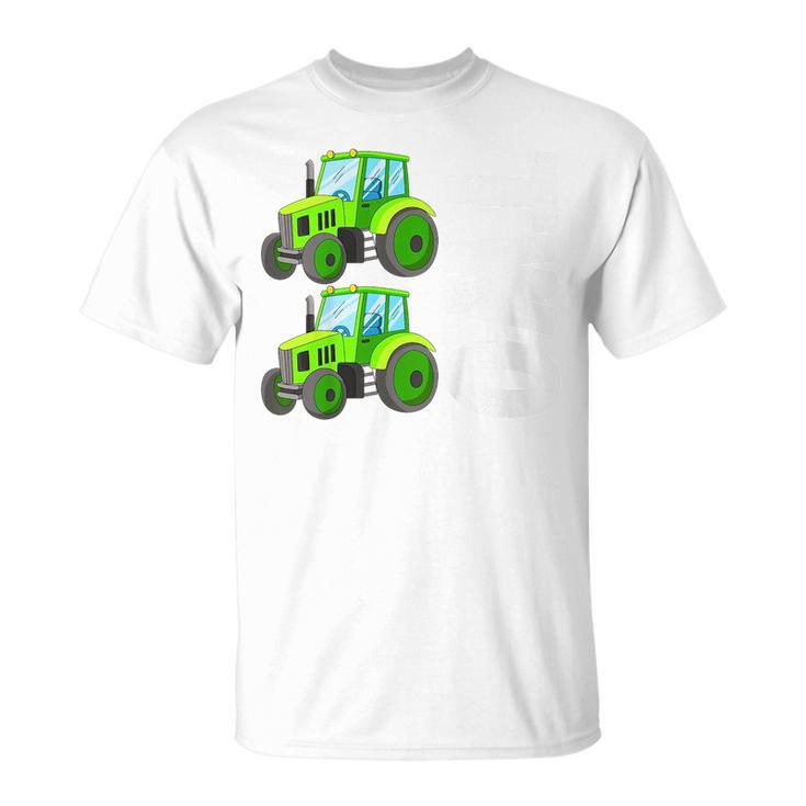 Kids 2Nd Birthday Boy Two Tractors Kids Toddler Farming Birthday  Unisex T-Shirt