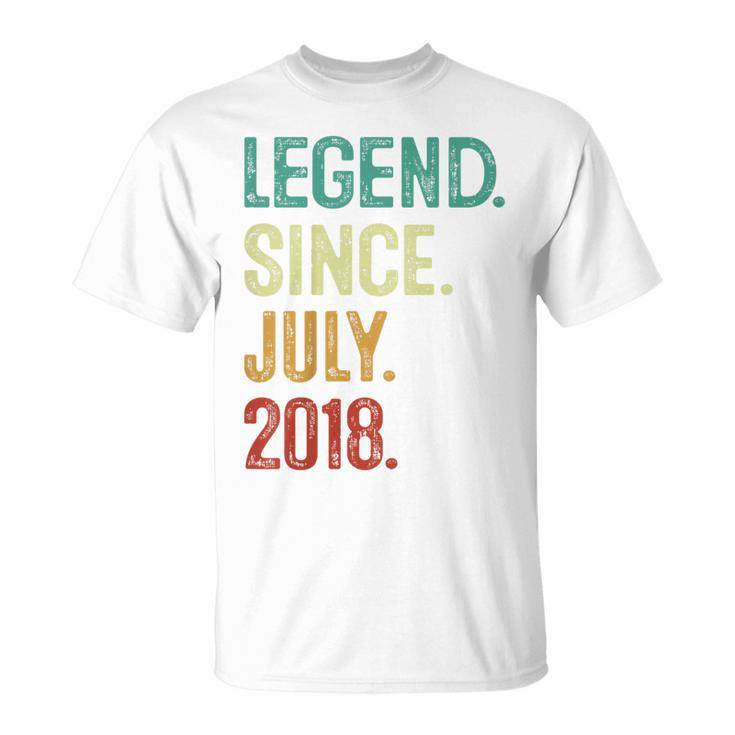 Kids 5 Years Old Legend Since July 2018 5Th Birthday Unisex T-Shirt