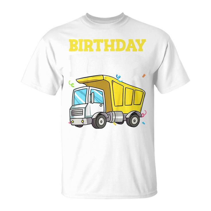 Kids Birthday Boy 2 Two Construction Truck 2Nd Birthday Toddler  Unisex T-Shirt
