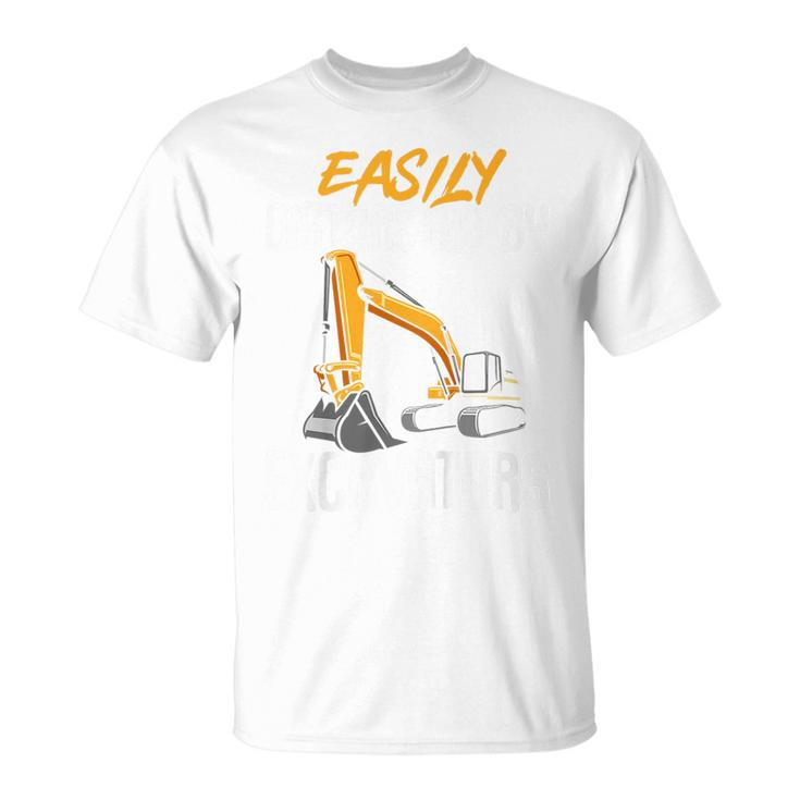 Kids Construction Vehicle Boys Easily Distracted By Excavators Unisex T-Shirt