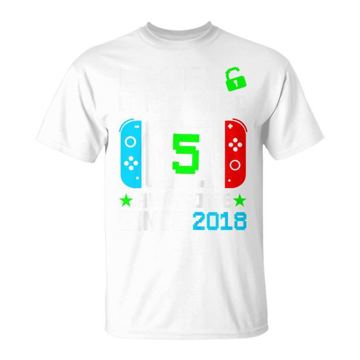 Kids Kids Level 5 Unlocked 5Th Birthday 5 Year Old Boy Gift Gamer  Unisex T-Shirt