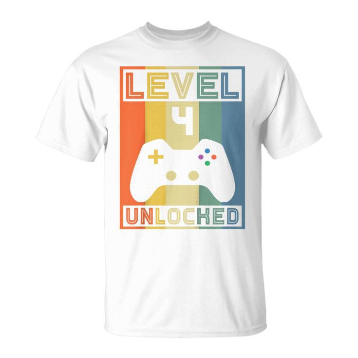 Kids Level 4 Unlocked - Video Gamer - 14Th Birthday Gaming Gift  Unisex T-Shirt