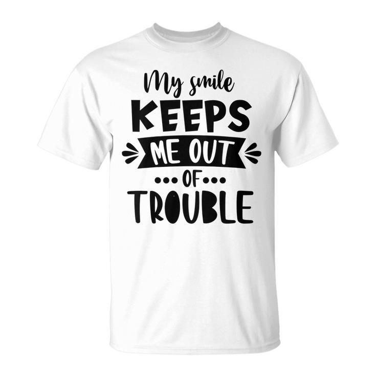 Kids My Smile Keep Me Out Of Trouble Wild Child Birthday Boy Girl  Unisex T-Shirt