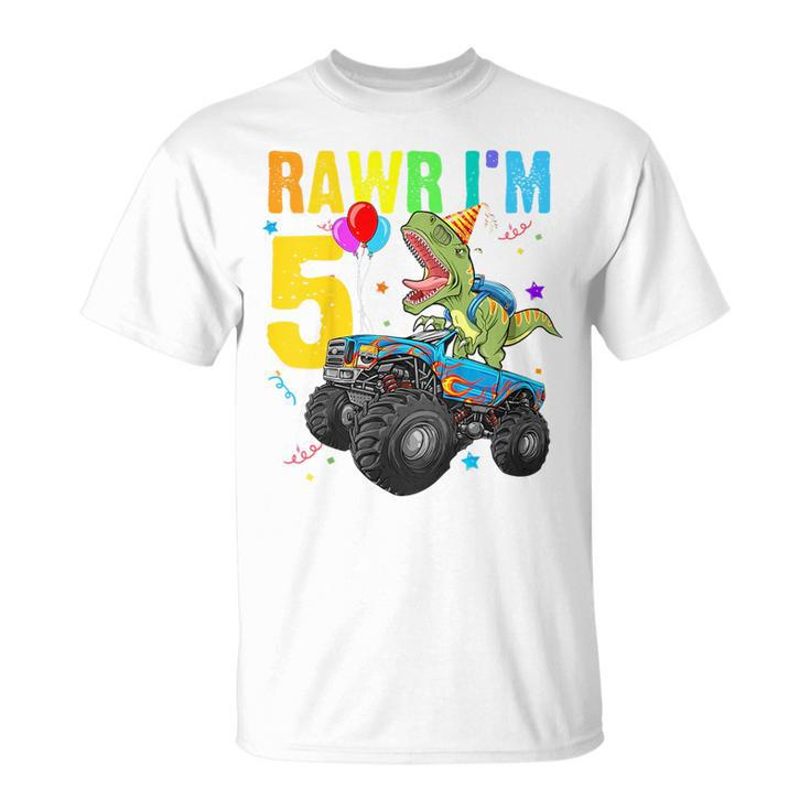 Kids Rawr Im 5Th Birthday Boy Dinosaur T Rex 5 Year Old Gifts  Unisex T-Shirt