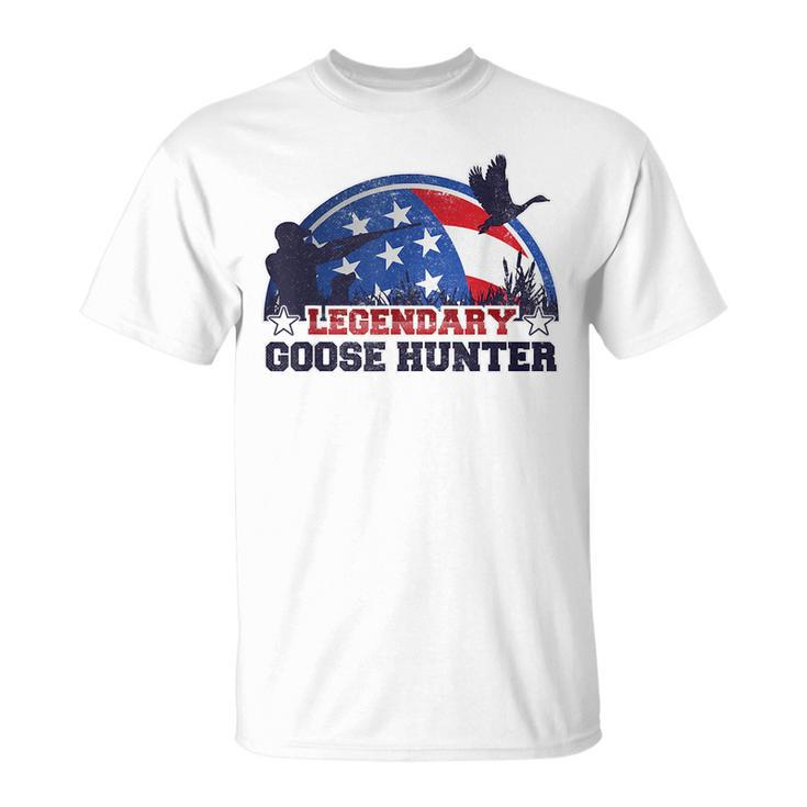 Legendary Goose Hunter American Flag Hunting  Unisex T-Shirt
