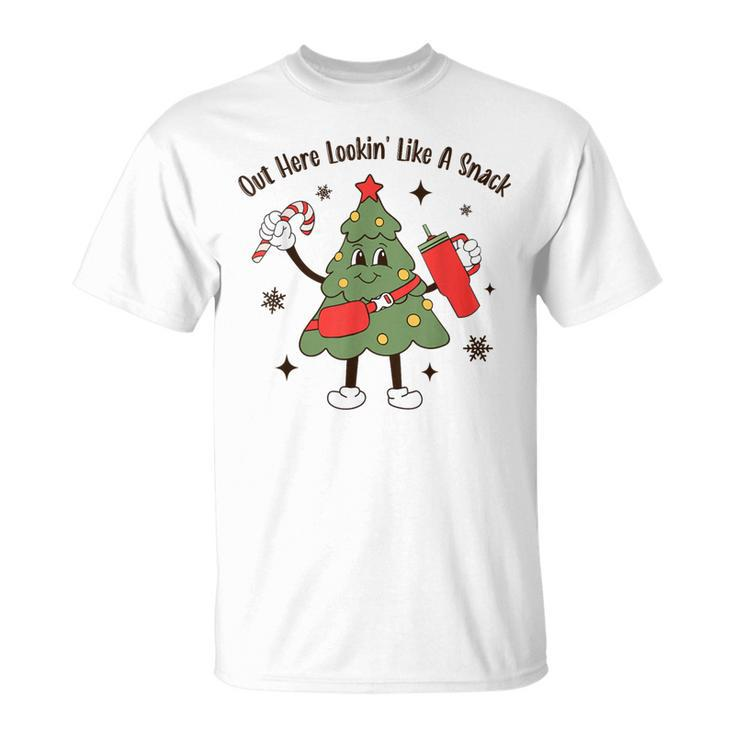 Out Here Lookin' Like A Snack Tumbler Boojee Christmas Tree T-Shirt