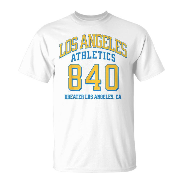 Los Angeles Athletics 840 Area Code Los Angeles California T-Shirt | Mazezy