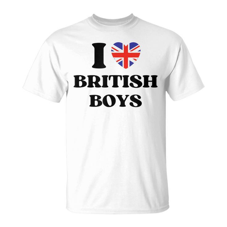 I Love British Boys I Red Heart British Boys Britain T-shirt