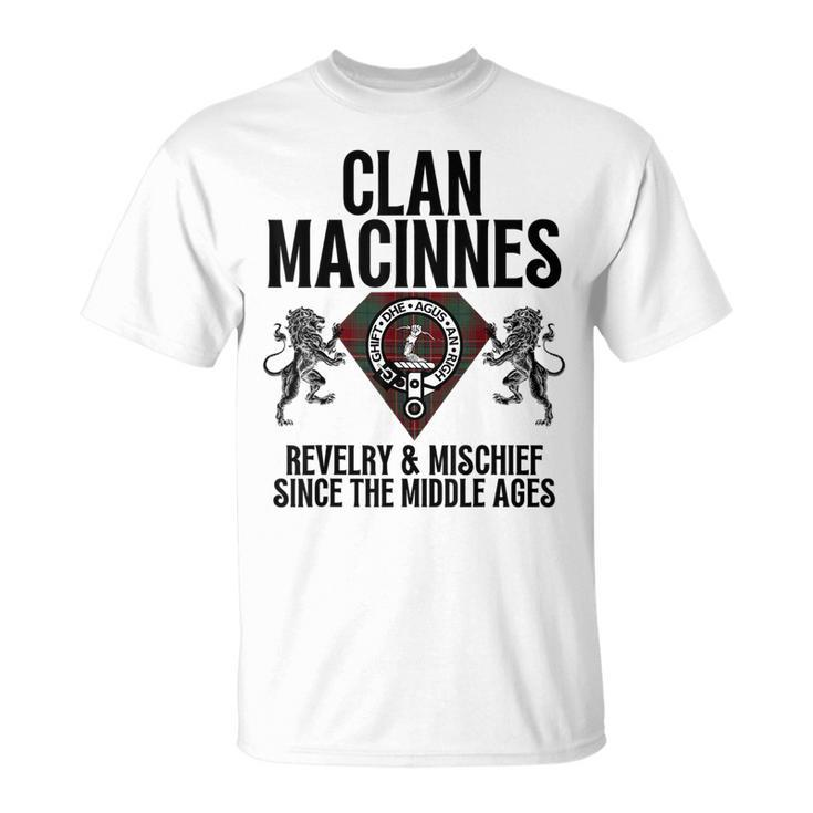 Macinnes Clan Scottish Name Coat Of Arms Tartan Family Party Unisex T-Shirt