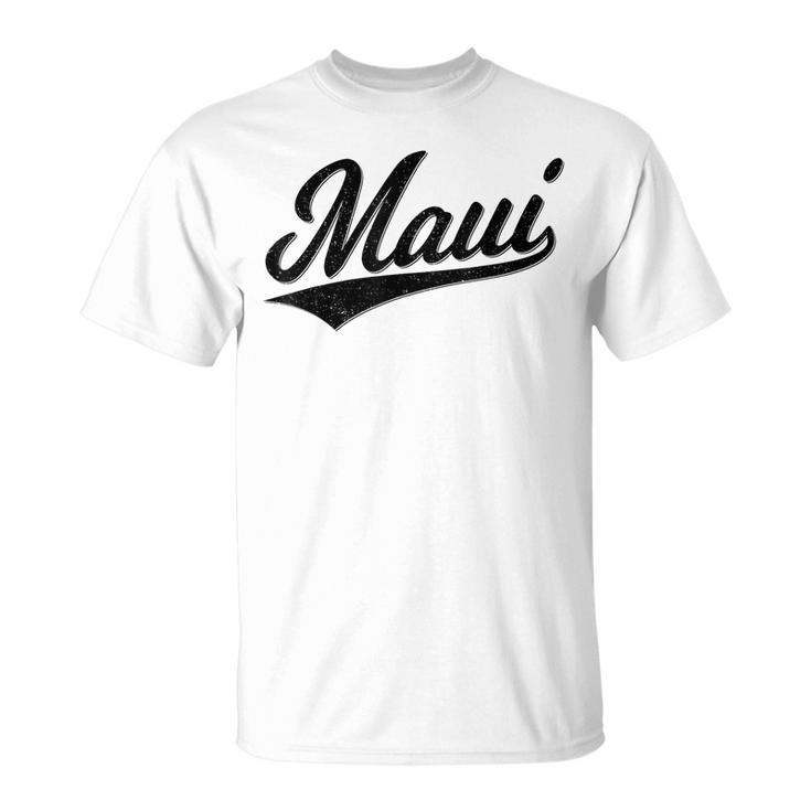 Maui Hawaii Lahaina Varsity Script Sports Jersey Style T-Shirt