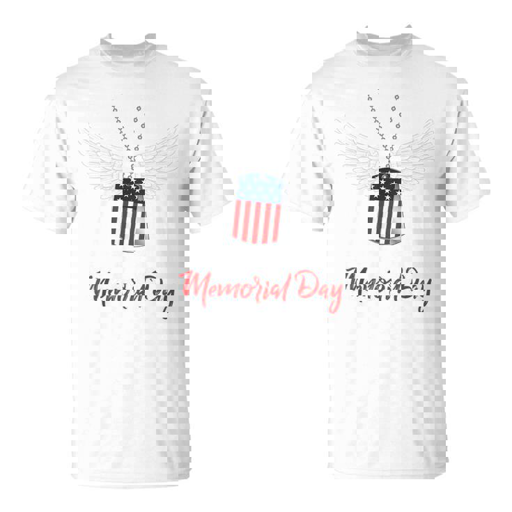 Memorial Day Proud Remembrance Day Dog Tags Chain Servicemen  Unisex T-Shirt